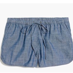 J. Crew 3” chambray draw-string shorts